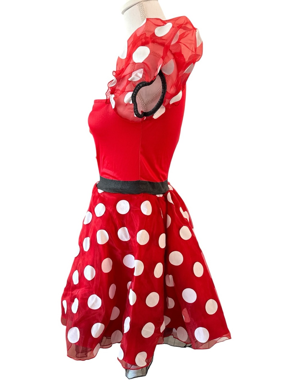 Disney Minnie Mouse Costume Dress with Bow Headband Size Adult Small 2-4 - Picture 5 of 12